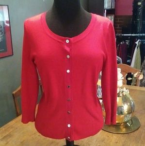 White House Black Market Red Cardigan